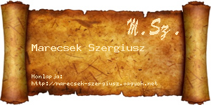 Marecsek Szergiusz névjegykártya